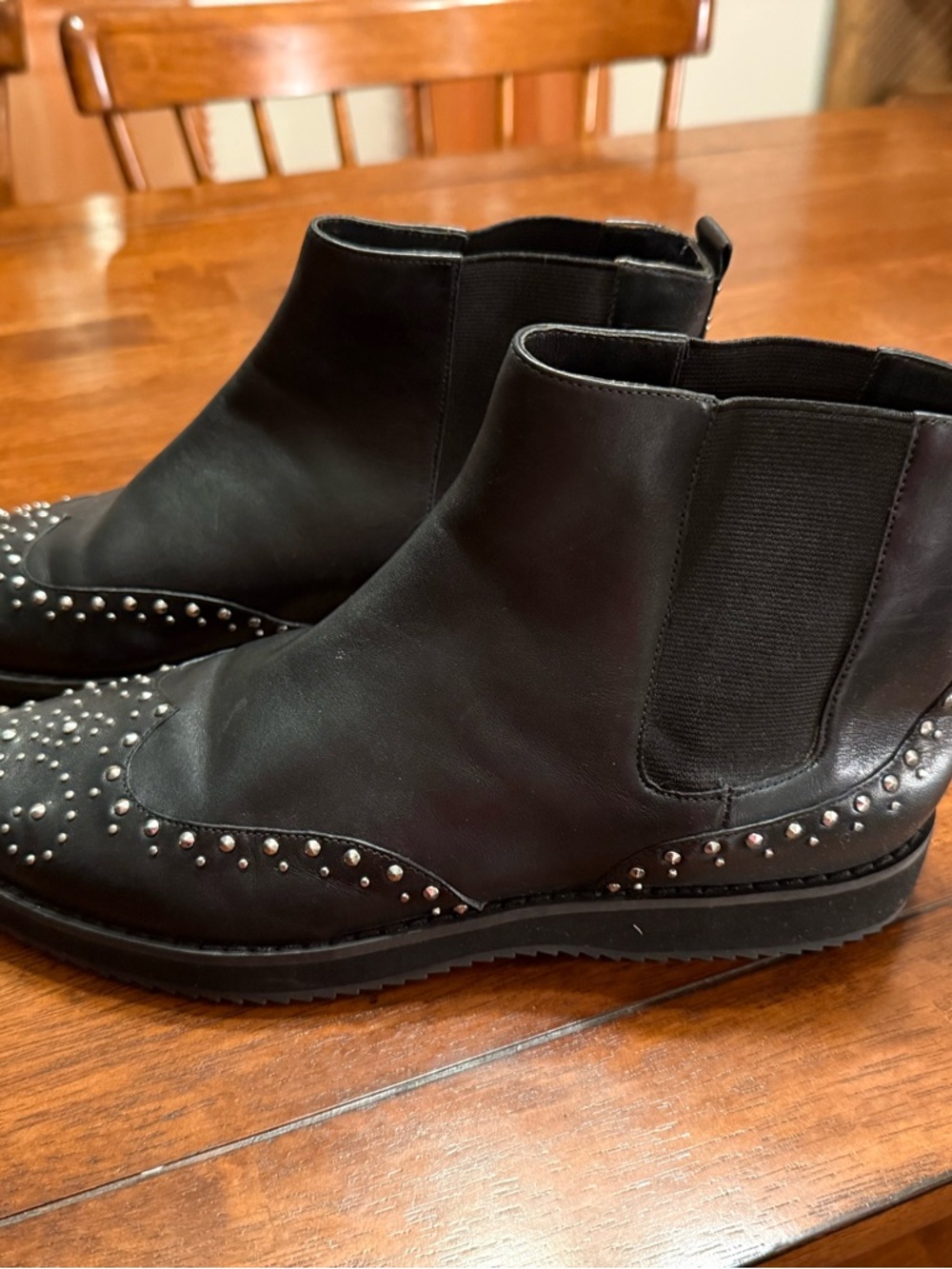 Michael Kors Black Studded Chelsea Ankle Boots